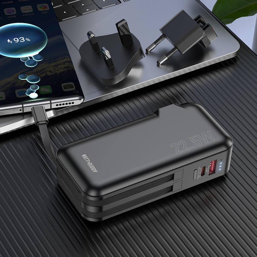 Watt Buddy 10000mAh Portable Power Bank - Fast Charging, Compact & Lightweight