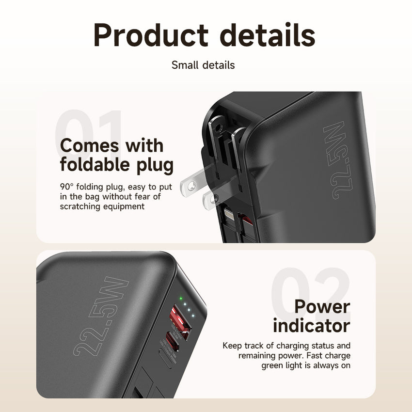 Watt Buddy 10000mAh Portable Power Bank - Fast Charging, Compact & Lightweight