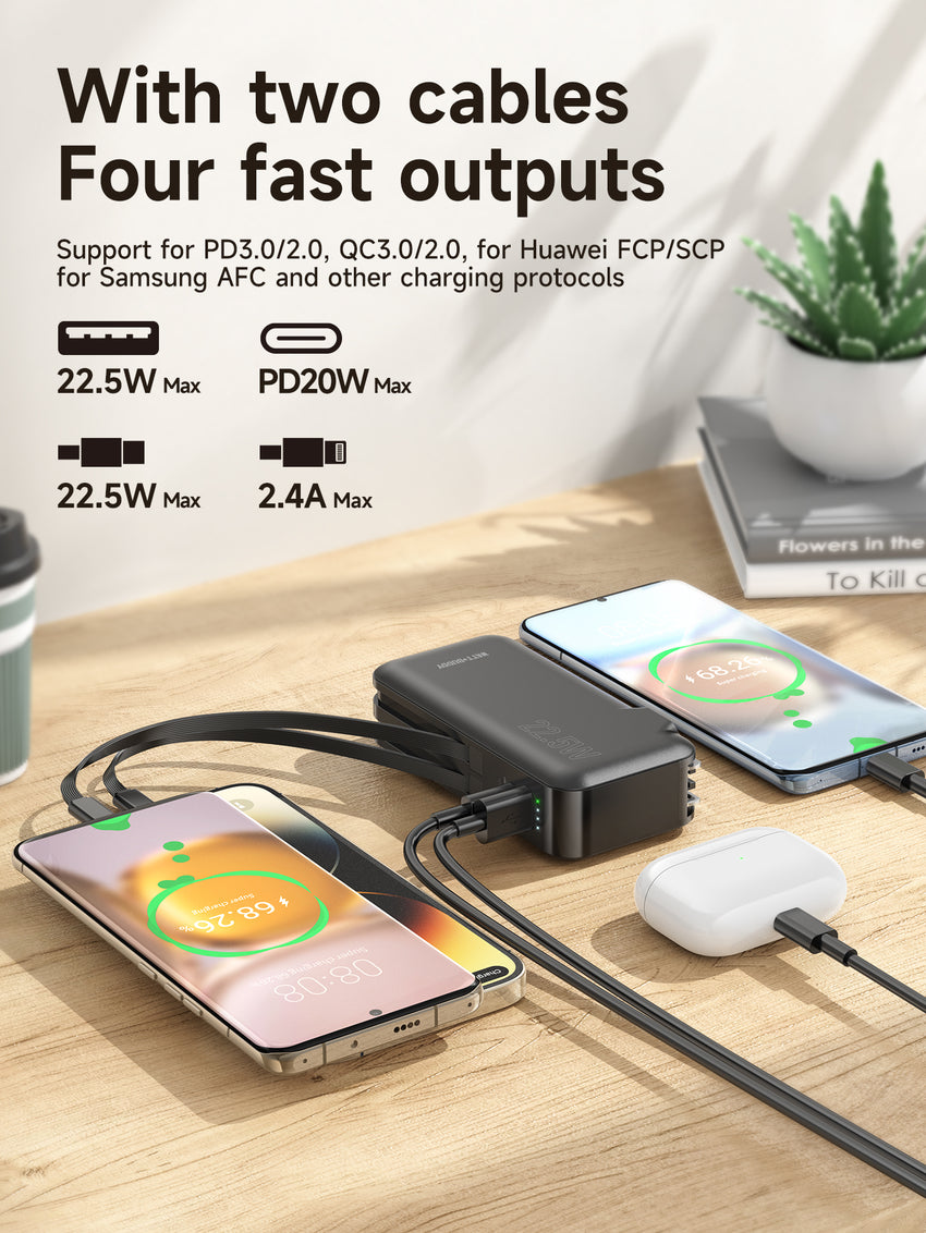 Watt Buddy 10000mAh Portable Power Bank - Fast Charging, Compact & Lightweight