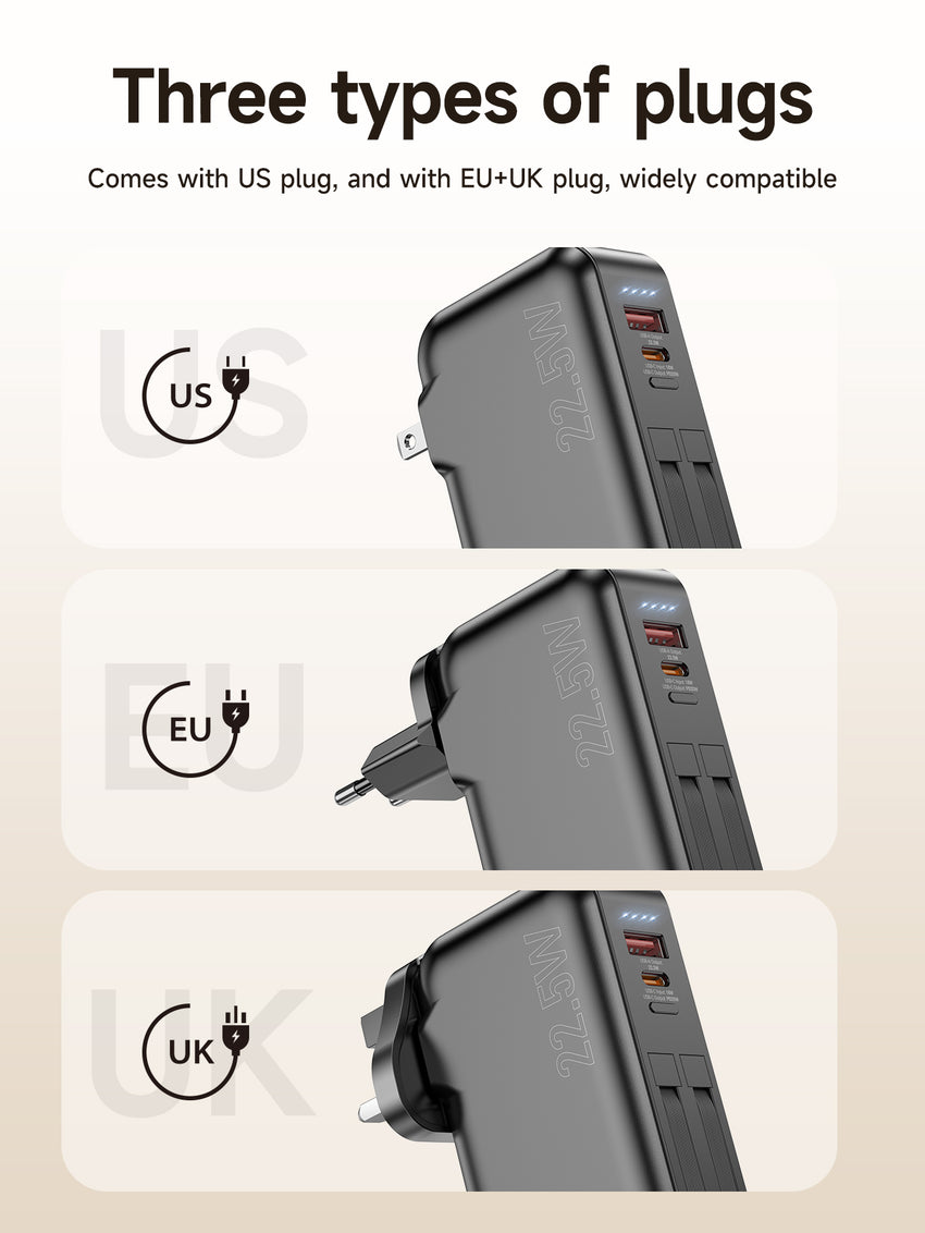 Watt Buddy 10000mAh Portable Power Bank - Fast Charging, Compact & Lightweight