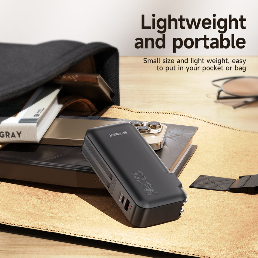 Watt Buddy 10000mAh Portable Power Bank - Fast Charging, Compact & Lightweight