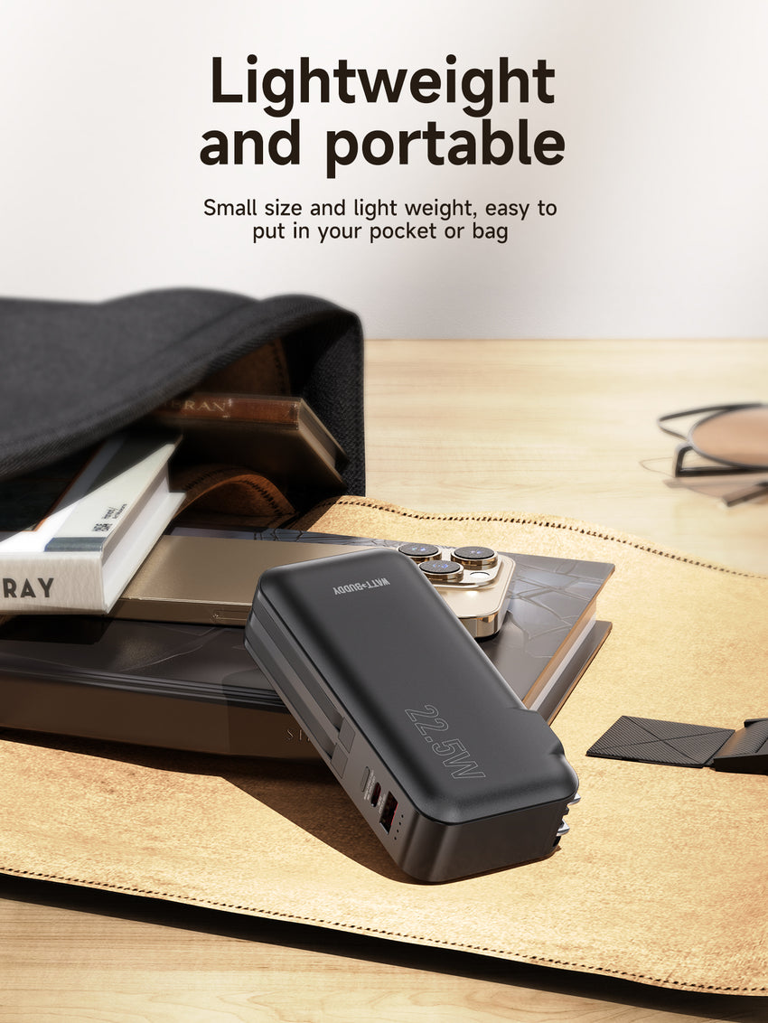Watt Buddy 10000mAh Portable Power Bank - Fast Charging, Compact & Lightweight