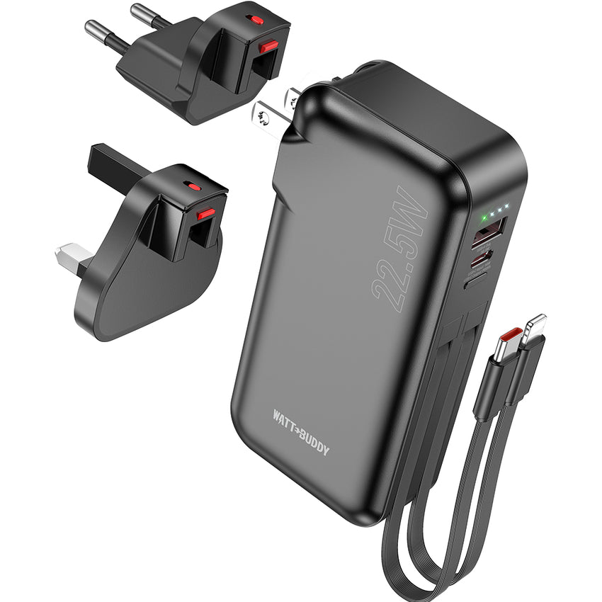 Watt Buddy 10000mAh Portable Power Bank - Fast Charging, Compact & Lightweight