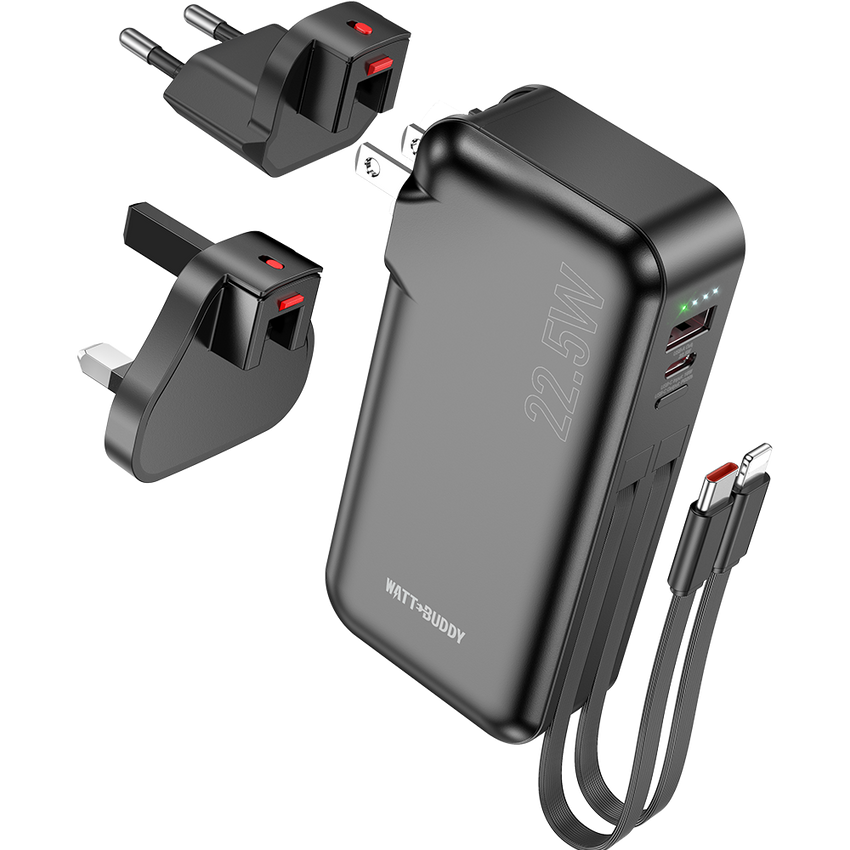 Watt Buddy 10000mAh Portable Power Bank - Fast Charging, Compact & Lightweight