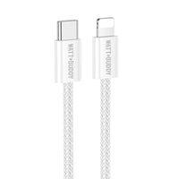 Watt Buddy USB-C to Lightning Cable 1M - Fast Charging and Data Transfer