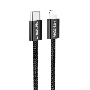Watt Buddy 2M USB-C to Lightning Cable – Fast Charging, High-Speed Data Transfer, Power Delivery for iPhone 15, iPhone 16, iPad, iPod, and More – Durable Nylon Braided