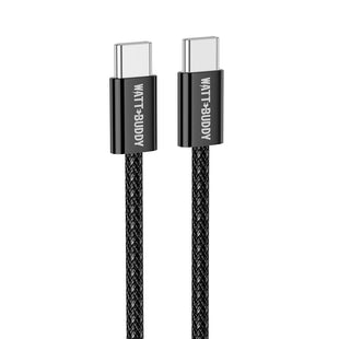 Watt Buddy 60W USB-C to USB-C Charging Cable (2m) – Fast Charging, High-Speed Data Transfer, 3A, Nylon Braided, Power Delivery for iPhone, Samsung, MacBook, iPad & More