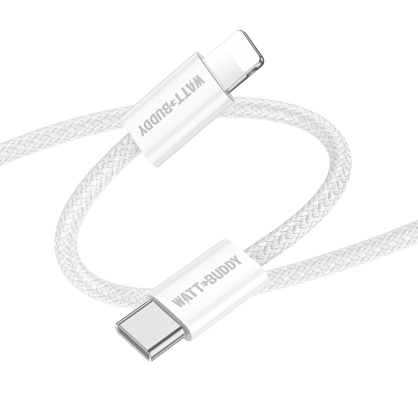 Watt Buddy USB-C to Lightning Cable 1M - Fast Charging and Data Transfer