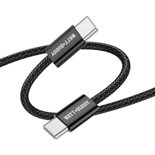 Watt Buddy 60W USB-C to USB-C Charging Cable (2m) – Fast Charging, High-Speed Data Transfer, 3A, Nylon Braided, Power Delivery for iPhone, Samsung, MacBook, iPad & More