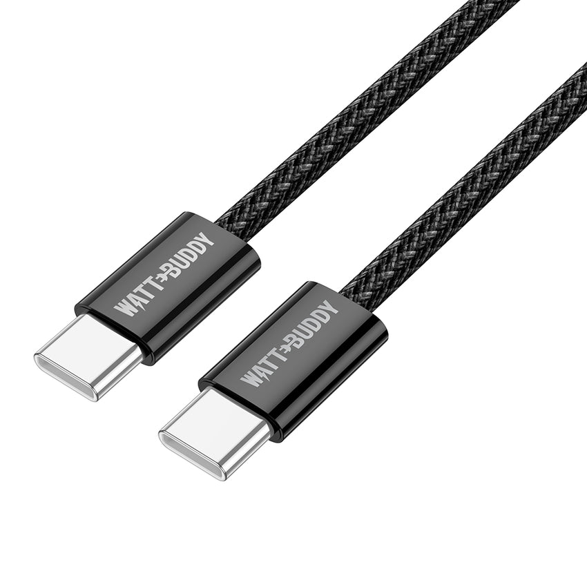 Watt Buddy 60W USB-C to USB-C Charging Cable (2m) – Fast Charging, High-Speed Data Transfer, 3A, Nylon Braided, Power Delivery for iPhone, Samsung, MacBook, iPad & More