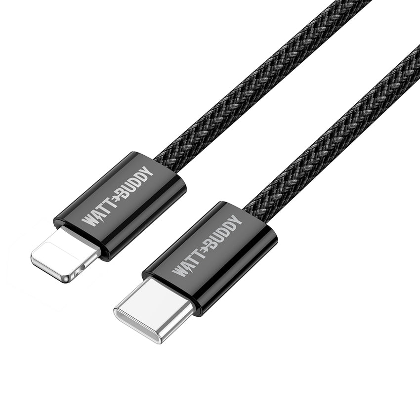 Watt Buddy 2M USB-C to Lightning Cable – Fast Charging, High-Speed Data Transfer, Power Delivery for iPhone 15, iPhone 16, iPad, iPod, and More – Durable Nylon Braided