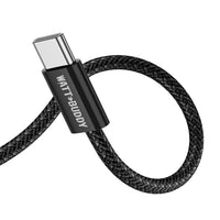 Watt Buddy 60W USB-C to USB-C Charging Cable (2m) – Fast Charging, High-Speed Data Transfer, 3A, Nylon Braided, Power Delivery for iPhone, Samsung, MacBook, iPad & More
