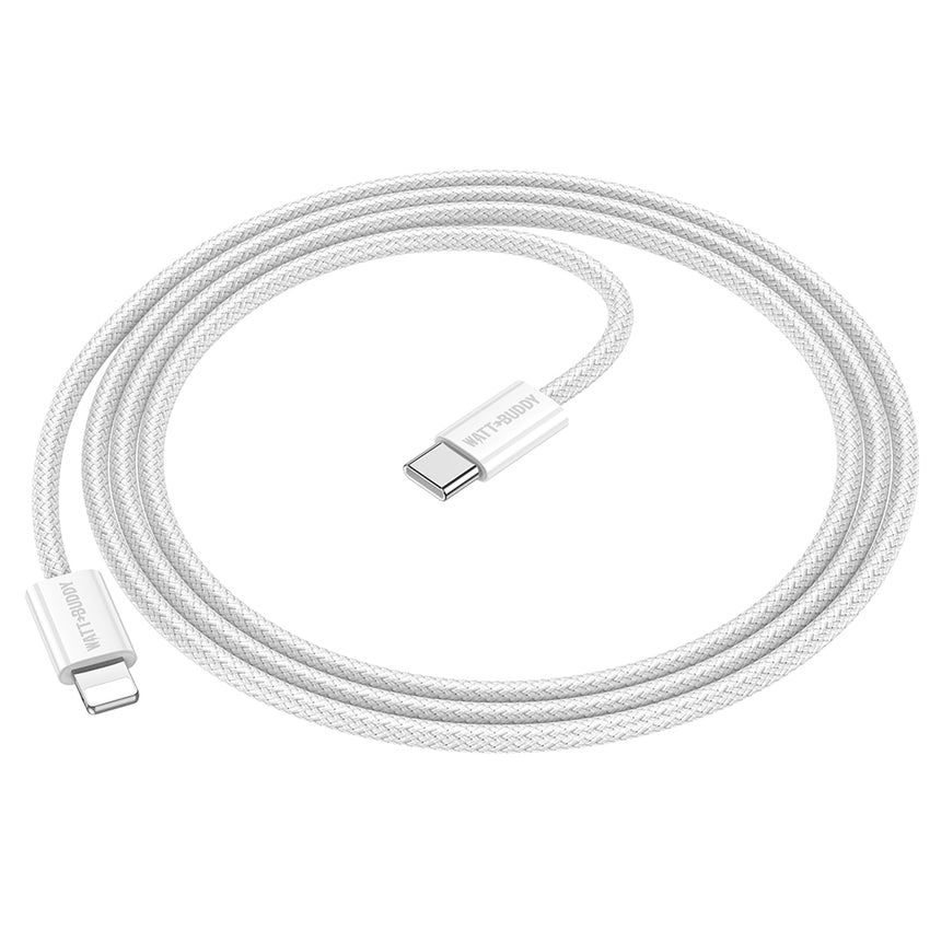 Watt Buddy USB-C to Lightning Cable 1M - Fast Charging and Data Transfer