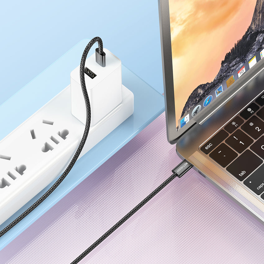 Watt Buddy 60W USB-C to USB-C Charging Cable (2m) – Fast Charging, High-Speed Data Transfer, 3A, Nylon Braided, Power Delivery for iPhone, Samsung, MacBook, iPad & More