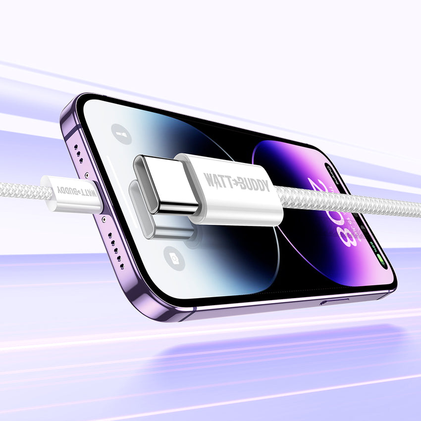 Watt Buddy USB-C to Lightning Cable 1M - Fast Charging and Data Transfer