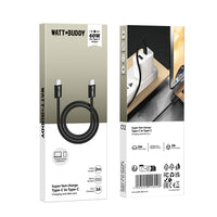 Watt Buddy 60W USB-C to USB-C Charging Cable (2m) – Fast Charging, High-Speed Data Transfer, 3A, Nylon Braided, Power Delivery for iPhone, Samsung, MacBook, iPad & More