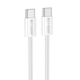Watt Buddy 60W USB-C to USB-C Charging Cable (1m) – High-Speed Data Transfer, Fast Charging for iPhone, Samsung, MacBook & More – Durable Nylon Braided, 3A, 100W PD Supported