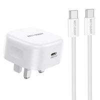 WATT BUDDY 35W USB-C Charger UK Plug with 2M Type-C Cable – Fast Charger, USB C Adapter, Power Delivery (PD), Quick Charging for iPhone, Samsung, iPad, Android, Phone, and Laptop