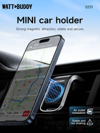 Watt Buddy Magnetic Car Phone Holder for Air Vent - Wireless Charging, Compact & Strong Magnet for iPhone 16 Pro Max, iPhone 15, Samsung & More