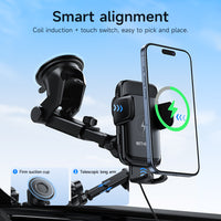 Watt Buddy Automatic Alignment Car Phone Holder with MagSafe – Wireless Charging, 360° Rotation, Fast Charging for iPhone & More