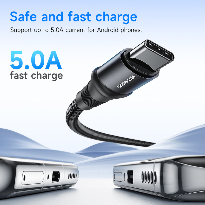 Watt Buddy USB-C to USB-C Cable 2M - 100W Fast Charging, High-Speed Data Transfer