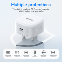 WATT BUDDY 35W USB-C Charger UK Plug with 2M Type-C Cable – Fast Charger, USB C Adapter, Power Delivery (PD), Quick Charging for iPhone, Samsung, iPad, Android, Phone, and Laptop