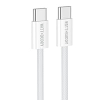Watt Buddy 60W USB-C to USB-C Charging Cable (1m) – High-Speed Data Transfer, Fast Charging for iPhone, Samsung, MacBook & More – Durable Nylon Braided, 3A, 100W PD Supported