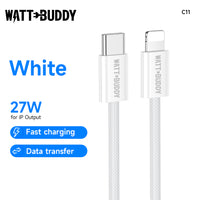 Watt Buddy USB-C to Lightning Cable 1M - Fast Charging and Data Transfer