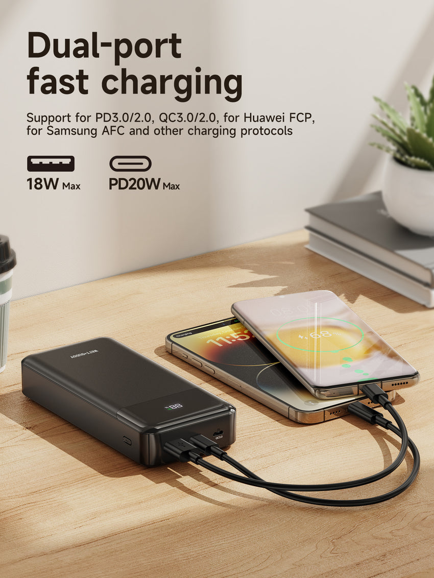 Watt Buddy 20000mAh Power Bank - Fast Charging, High-Capacity, Dual USB Ports