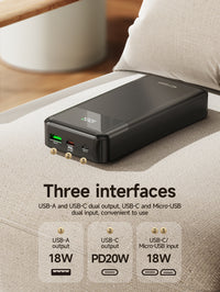Watt Buddy 20000mAh Power Bank - Fast Charging, High-Capacity, Dual USB Ports